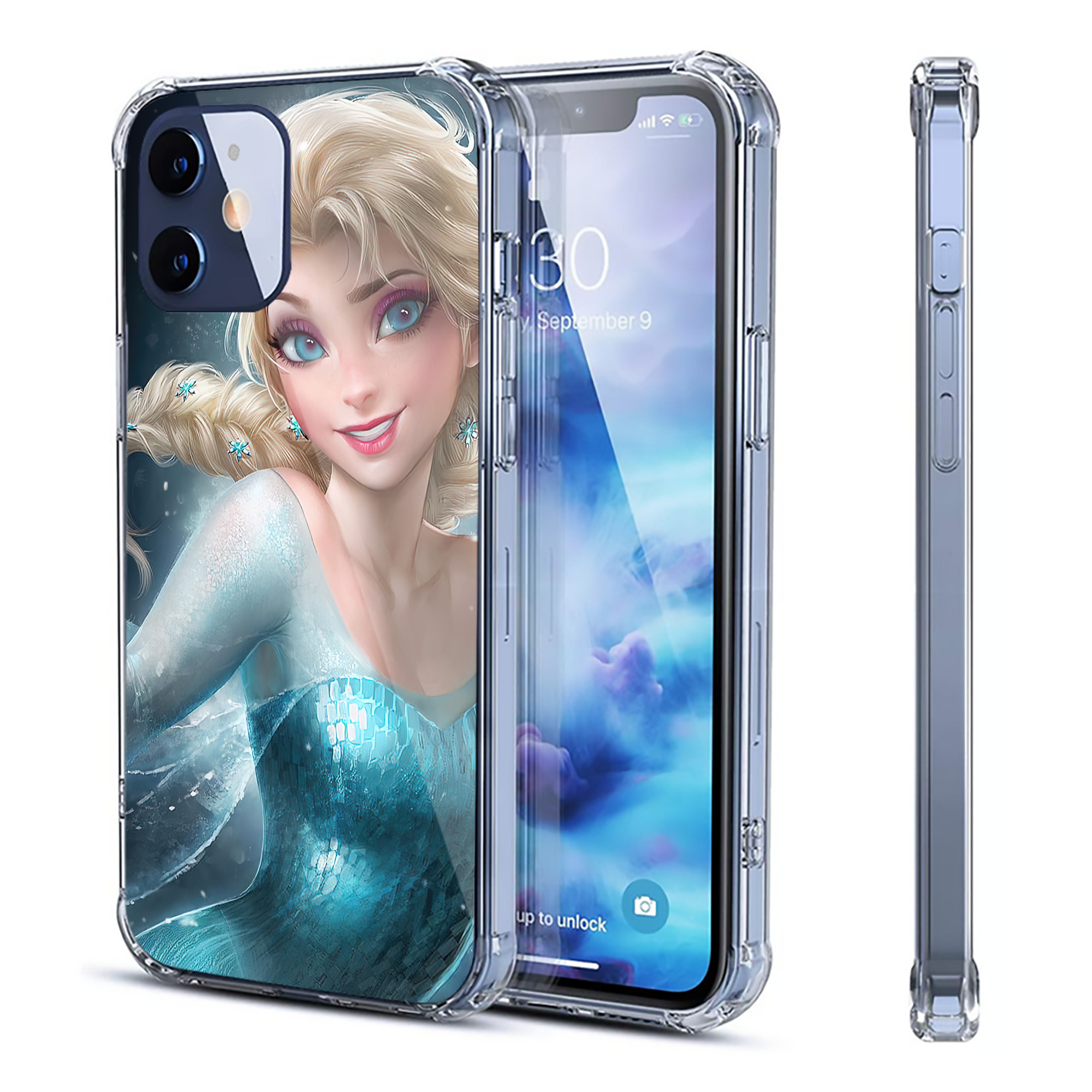 （画像用） アナと雪の女王 アンナ エルサ Frozen Anna Elsa 【iPhone 12シリーズ対応】透明スマホケース（クリアソフトケース）
